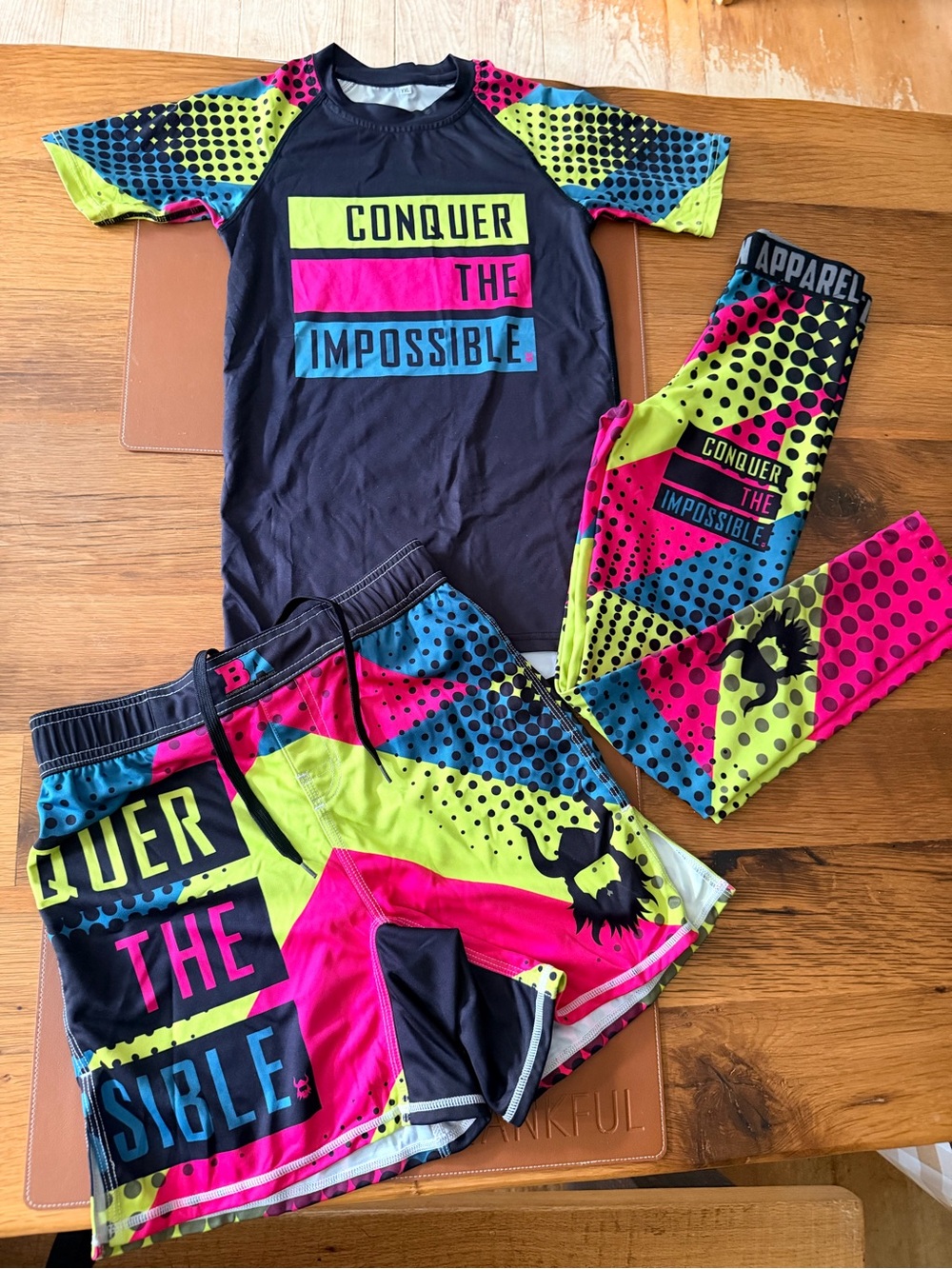 Conquer The Impossible Neon Rash Guard Set